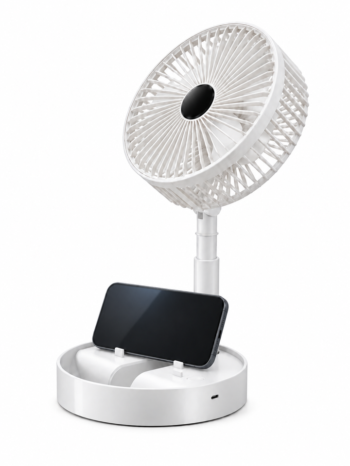 Ventilador Plegable Portátil con Soporte para Móvil